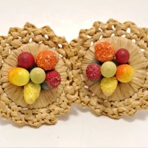 Vintage Earrings from West Germany Fruit Clip-ons